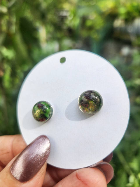 Divine Flow Piezoelectric Stud Earrings — Green or Rose