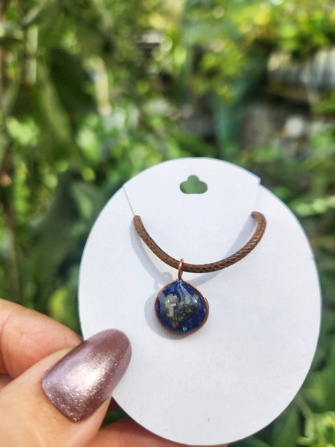 Hidden Heart Lapis Lazuli Reclaimed Copper Necklace — 18-Inch Cord