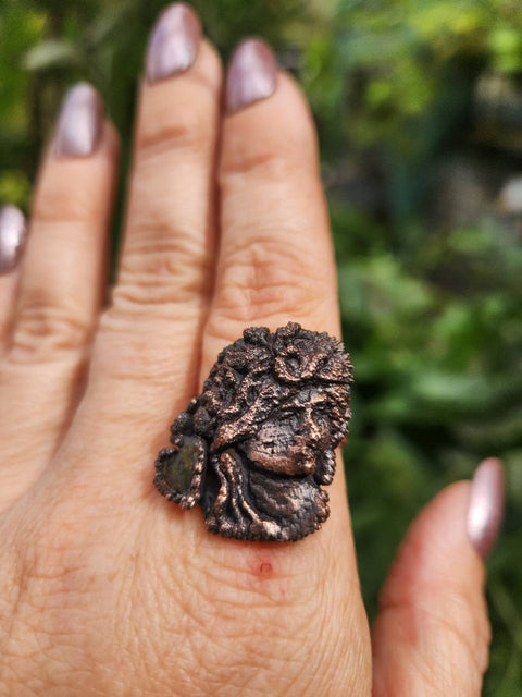 Serendipity Copper Goddess Adjustable Electroformed Ring