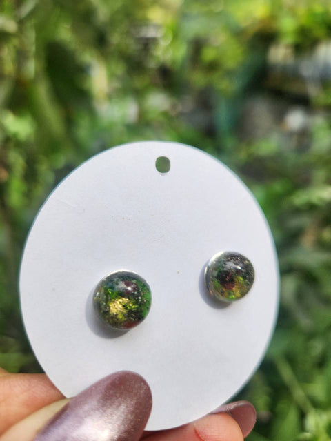 Divine Flow Piezoelectric Stud Earrings — Green or Rose
