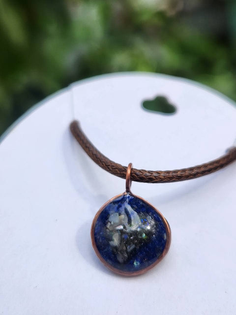 Hidden Heart Lapis Lazuli Reclaimed Copper Necklace — 18-Inch Cord