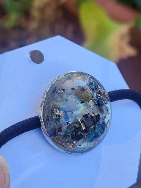 EMF Blocking Protective Shielding Mineral Shimmer Hair Tie | Orgone Piezoelectric | Serendipity Collection