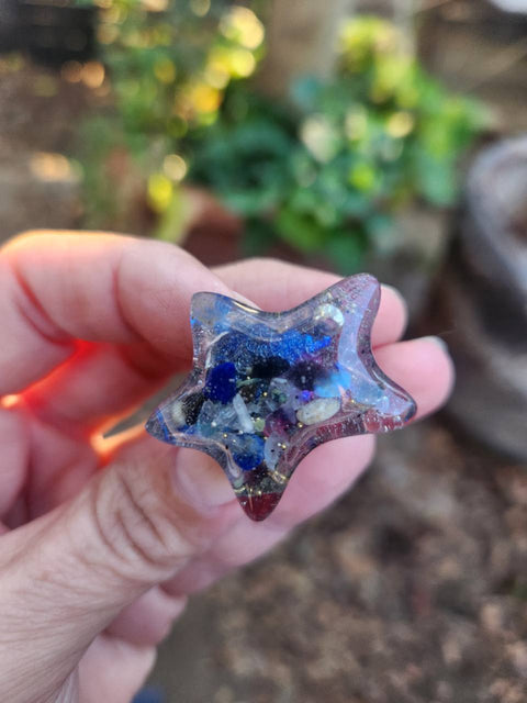 EMF Blocking Protective Shielding Full Enhydro Star Ring | Piezoelectric | Hand-Hammered Solid Copper | Third Eye Collection
