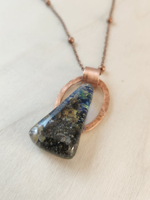Divine Flow Eel River Stone & Reclaimed Copper Necklace