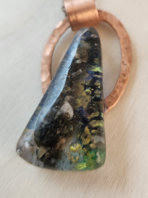 Divine Flow Eel River Stone & Reclaimed Copper Necklace
