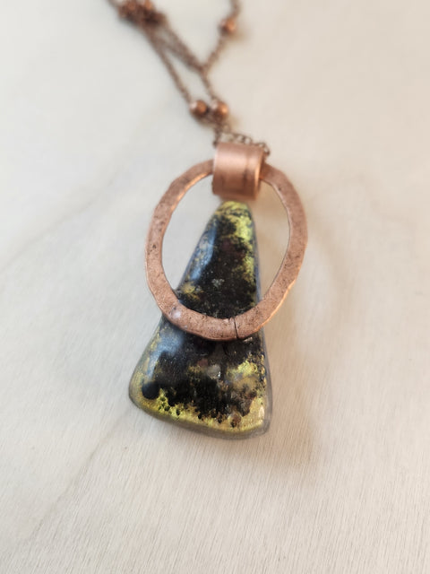 Divine Flow Eel River Stone & Reclaimed Copper Necklace