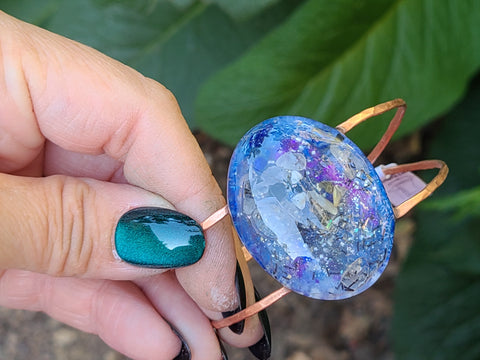 Third Eye Celestial Current Full Enhydro Hand-Hammered Copper Cuff