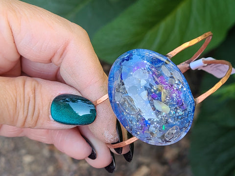 Third Eye Celestial Current Full Enhydro Hand-Hammered Copper Cuff
