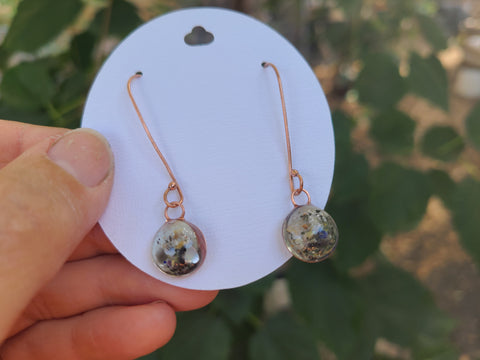 Third Eye Reclaimed Waxed Copper Drop Earrings