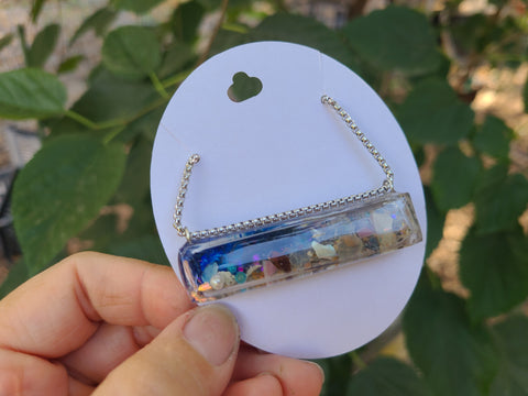 Piezoelectric Ocean Current Full Enhydro Bar Necklace — Stainless Steel