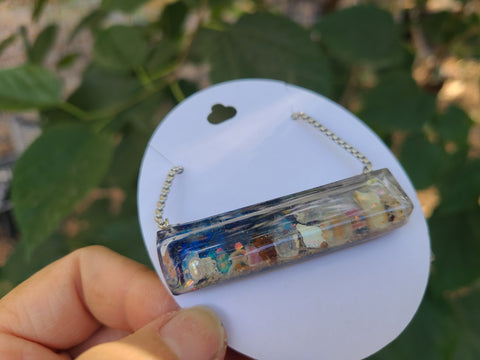 Piezoelectric Ocean Current Full Enhydro Bar Necklace — Stainless Steel