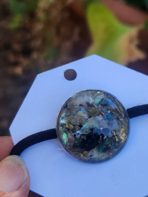 EMF Blocking Protective Shielding Mineral Shimmer Hair Tie | Orgone Piezoelectric | Serendipity Collection