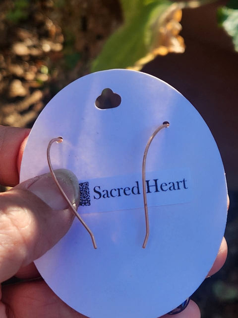 EMF Blocking Protective Shielding Dainty Purple Copper Drop Earrings | Piezoelectric | Sacred Heart Collection