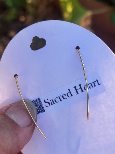 EMF Blocking Protective Shielding Purple Blue-Shimmer Gold-Plated Drop Earrings | Piezoelectric | Sacred Heart Collection