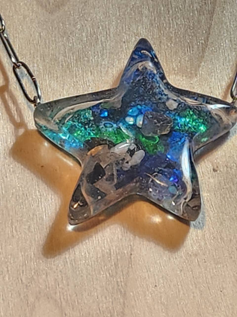 Third Eye Full Enhydro Star Necklace & Adjustable Ring Set | Stainless Steel