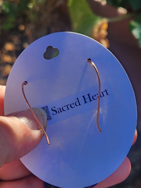 EMF Blocking Protective Shielding Purple Copper Statement Drop Earrings | Piezoelectric | Sacred Heart Collection