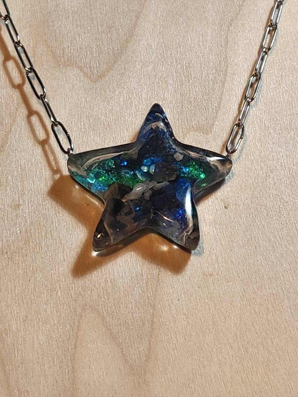 Third Eye Full Enhydro Star Necklace & Adjustable Ring Set | Stainless ...