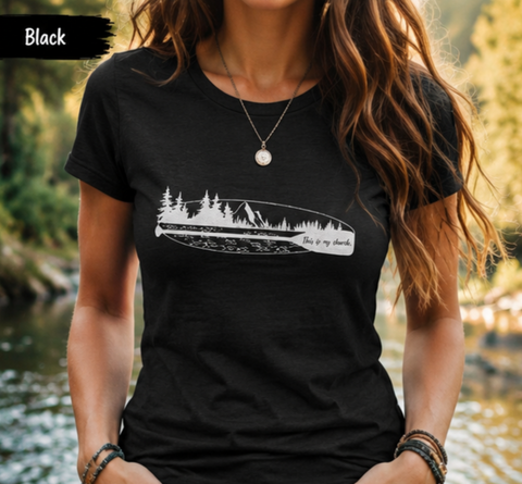 Women's "This Is My Church" T-Shirt — Spiritual Paddle Boarding Nature Tee