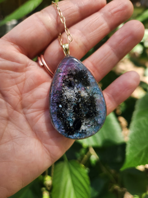 Mermaid Goddess Full Moon Enhydro Piezoelectric Necklace