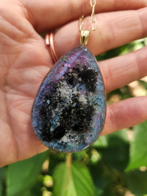 Mermaid Goddess Full Moon Enhydro Piezoelectric Necklace