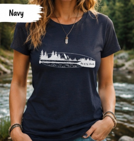 Women's "This Is My Church" T-Shirt — Spiritual Paddle Boarding Nature Tee
