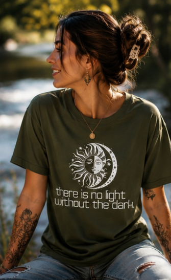 No Light Without the Dark T-Shirt — Spiritual Metaphysical Tee