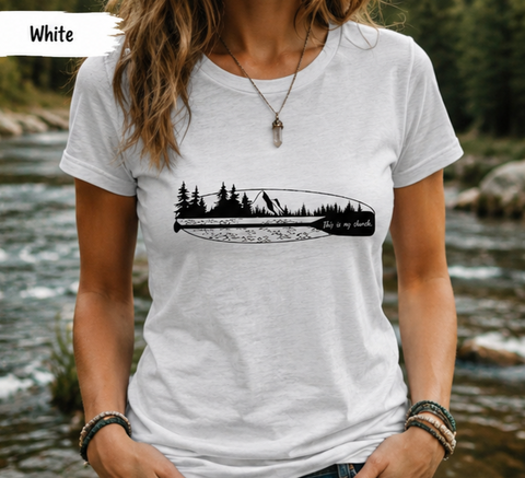 Women's "This Is My Church" T-Shirt — Spiritual Paddle Boarding Nature Tee