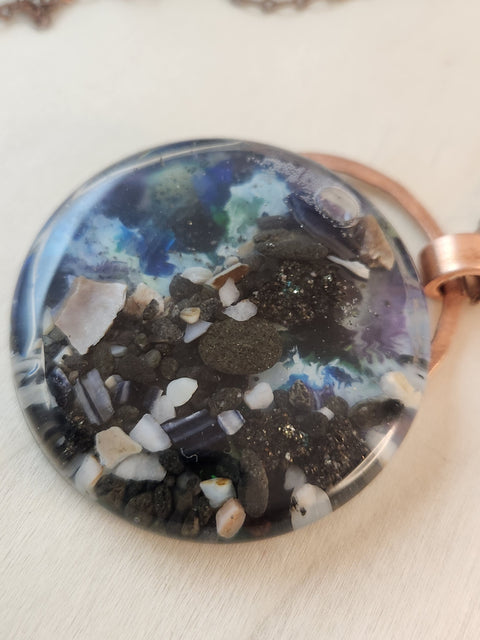 Sacred Waters Large Enhydro  Copper Necklace Drifters from Eel River and Arizona Beach Oregon