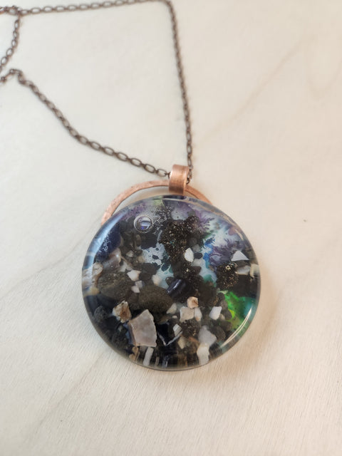 Sacred Waters Large Enhydro  Copper Necklace Drifters from Eel River and Arizona Beach Oregon