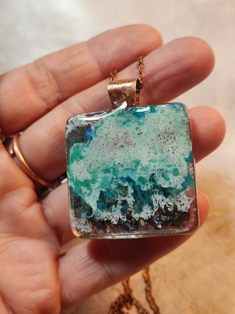 Copper Beach Full Moon Water Piezoelectric Necklace
