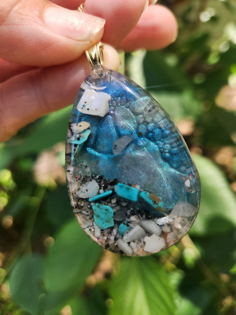 Mermaid Goddess Full Moon Enhydro Piezoelectric Necklace