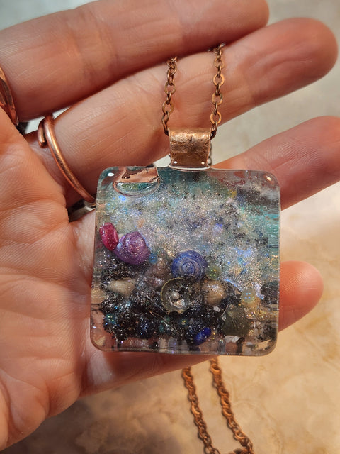 Copper Beach Full Moon Water Piezoelectric Necklace